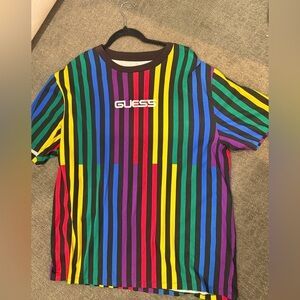 *Host Pick* 🌈Guess X J. Balvin🌈 Black Rainbow Oversized Short Sleeve Tee XL